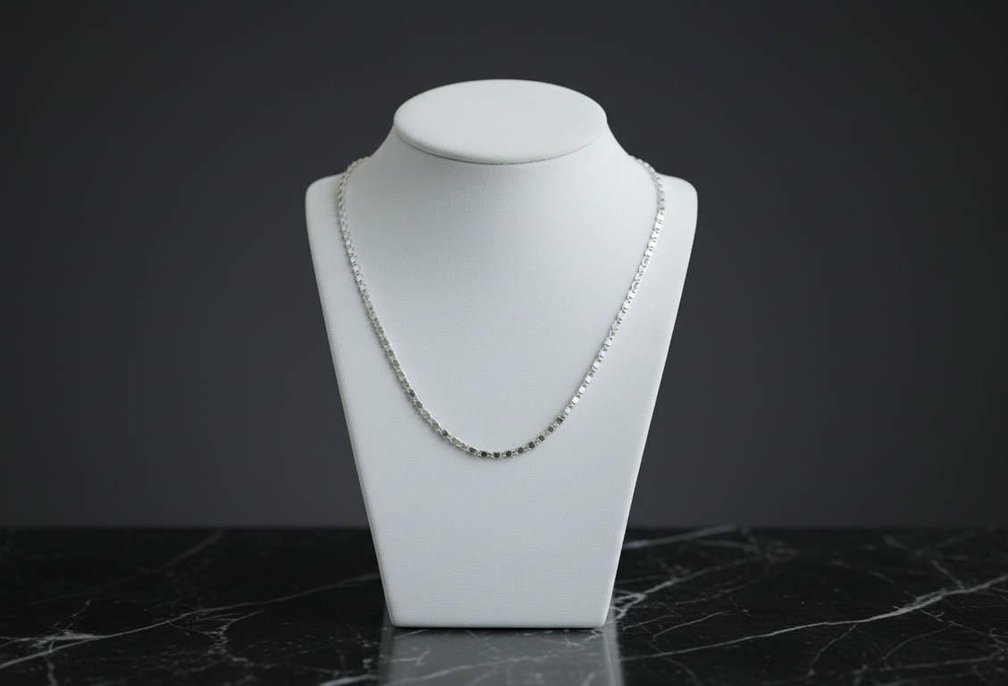 Vista de Cadena tipo Valentino en Plata