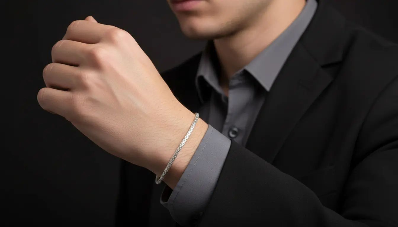 Vista de Pulsera trenzada de plata 925