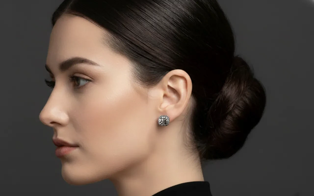 Vista de Topos Florales Elegantes en Plata