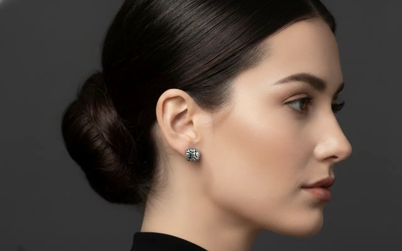 Vista de Topos Florales Elegantes en Plata